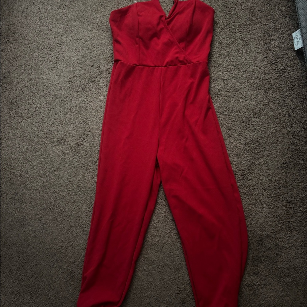 Elegant Red Women's Jumpsuit